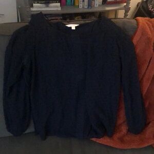 Navy Blue Textured Blouse